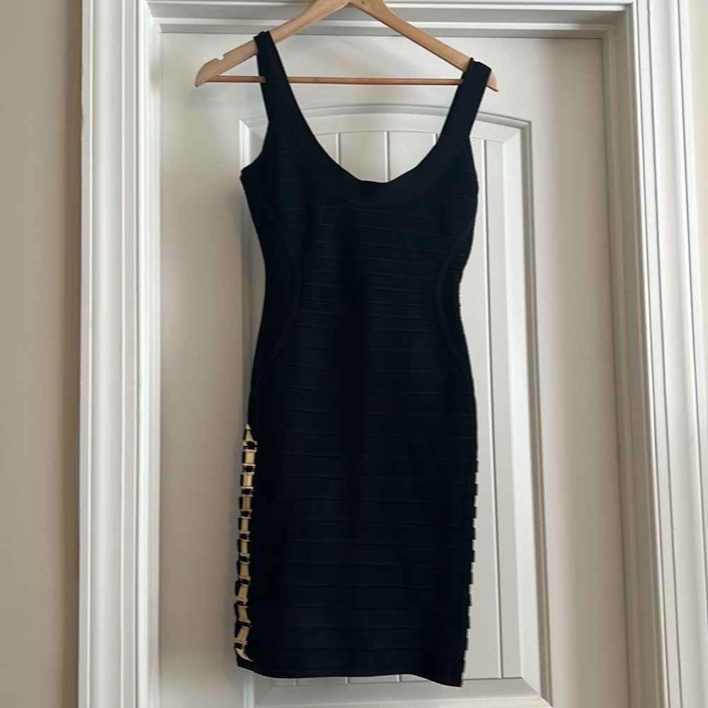 Herve leger black fitted dress